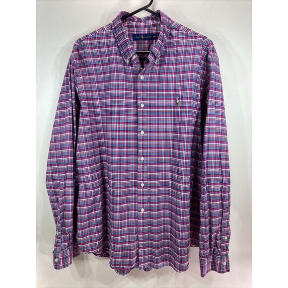 Polo Ralph Lauren Plaid Long Sleeve Button Down Shirt Men's XXL 50"-52" - Picture 1 of 7